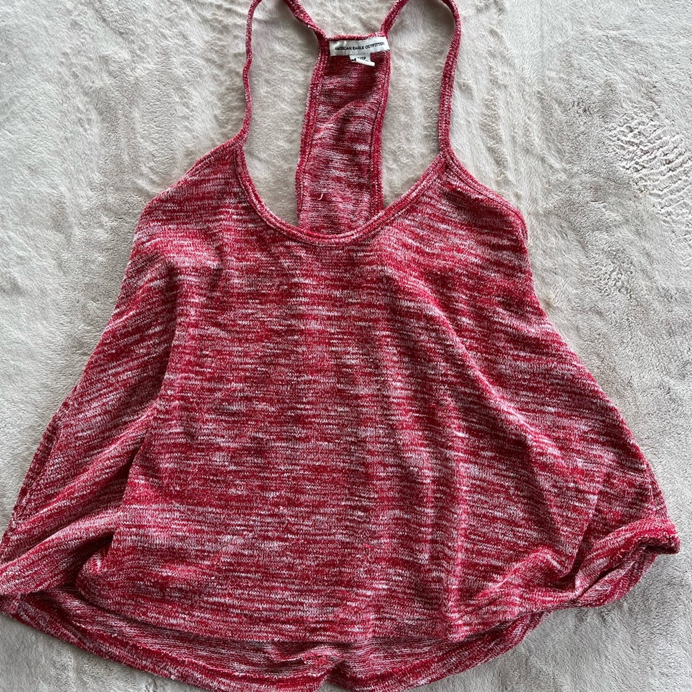 Women's Red Knit Tank Top